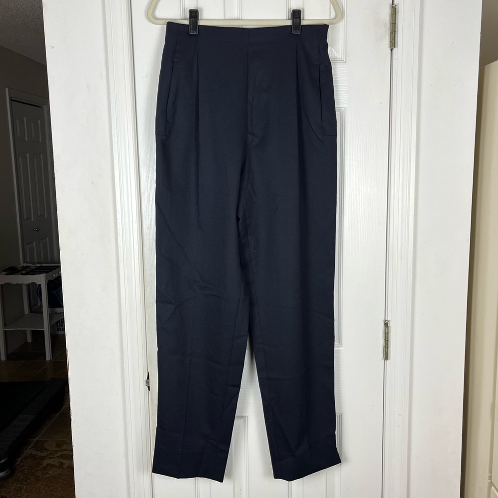 Vintage Harvé Benard High Rise Pleated Front Wool Trouser Pants Sz 12 Preppy